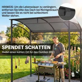 Outsunny Grillpavillon 2,15 x 1,5 m Dunkelgrau