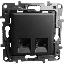 Legrand Computersteckdose 2xRJ45 CAT5e FTP schwarz Niloe Step 2410