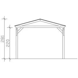 SKANHOLZ Carport Westerwald 3,62 x 6,48 m unbehandelt inkl. Pfostenanker
