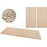 HANSE HOME BT Carpet Bettumrandung Wolly Beige Braun, 3-teilig 2«, x 67x140 cm; 1 x 67x250 cm)