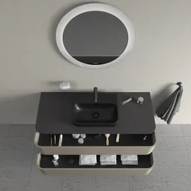 Duravit Happy D.2 Plus Konsolenwaschtischunterbau wandhängend 1300x550 mm, 2 Schubkästen, für Aufsatzbecken, steingrau Seidenmatt