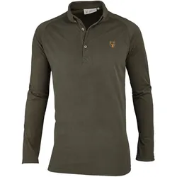 Hubertus Funktionsshirt mit Knopfleiste und Kragen, oliv, L