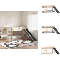 Etagenbett mit Rutsche und Leiter 80x200 cm Massivholz Kiefer - Kinderzimmer Möbel - Etagenbett - Hochbett - Doppelbett - Massivholzmöbel