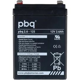PBQ Bleiakku 12 Volt 2600 mAh 1 St.