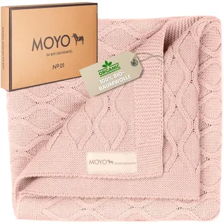 MOYO Babydecke Sanftes Rosenholz I 75x100cm I Atmungsaktive Kuscheldecke aus 100% GOTS-Bio-Baumwolle I Weiche Baby-Bettdecke für Junge & Mädchen I Baumwolldecke Geburt