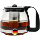 spar-home® Premium Teekanne Glas - Hitzebeständig Glaskanne mit Deckel Teekanne mit Siebeinsatz Kaffeekanne mit Edelstahl Filter Sieb Tea Maker Teekanne mit Sieb Tee Kanne Aus Glas (1250ml)