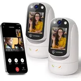 LuVision 2er Set PTZ Gegensprechkamera Video Anruf Kamera Telefonkamera WLAN Überwachungskamera Senioren Baby Autotracking
