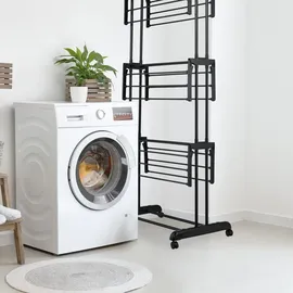 Relaxdays Wäscheständer Turm 1,79 m schwarz