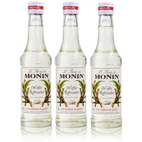 3x Monin Weißer Rohrzucker Sirup, 250 ml Flasche - für Cocktails, zum Kaffee oder Kochen