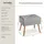 Tectake Sitzbank Ranya Gepolstert Grau 51 x 37,5 x 45,5 cm