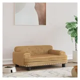 vidaXL Hundekorb Hundebett Braun 70x45x30 cm Samt Körbchen Hundesofa braun