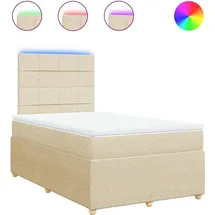 vidaXL Boxspringbett mit Matratze Creme 120x200 cm Stoff