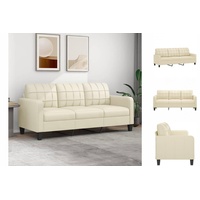 vidaXL Sofa 3-Sitzer Sofa Couch Möbel Creme 180 cm Kunstleder beige