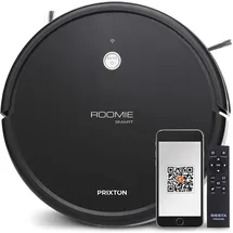 Prixton Roomie Smart Roboter-Staubsauger | Saugen und Schrubben, WLAN, Mobile App - Schwarz