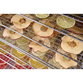HENDI Dörrautomat, mit 10 Gittern, optimal zum Dörren von Obst, Gemüse und Fleisch, Digitales Bedienfeld, Timer, Temperatur einstellbar von 35°C bis 75°C, 230V/1000W, 430x535x(H)416mm, Edelstahl