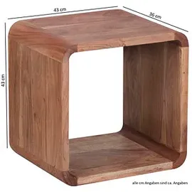 Wohnling Beistelltische-Set quadratisch Massivholz akazie, 2 St.