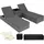 Tectake Sonnenliegen Set 3-tlg. grau
