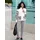 Classic Basics Strickjacke in Beige-Graphit-gemustert 46