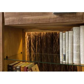 Massivmoebel24 Vitrine Akazie 58x40x180 natur lackiert BARK 102