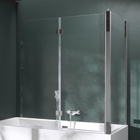 Mai & Mai Duschwand für Badewanne Badewannenfaltwand 6mm Sicherheitsglas mit NANO-Versiegelung Duschabtrennung Badewannen-Aufsatz Wandanschlag rechts BTH: 120x75x140cm