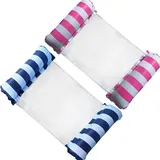 2x aufblasbare Wasserhängematte Schwimmbett Wasserliege Luftmatratze Pool Lounge - Blau