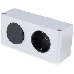 kalb   10W LED-Netzteil 12V DC zum Einbau in Möbel mit 230V Steckdose und Schalter, Kombibox, Powerbox, LED-Trafo, Silbergrau