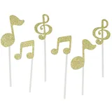 mugesh Tortenstecker Tortenstecker Notenmotive, für Musiker goldfarben