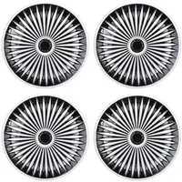 Ausla R17 Radkappen Radzierblenden, Satz von 4 Stylischen ABS Felgenabdeckungen 17 Zoll Radkappen-Set Universelle Passform für Auto LKW SUV (Silberschwarz)