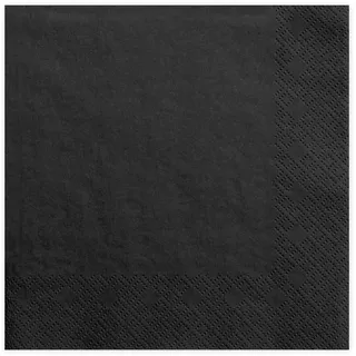 Partydeco Servietten, 3-lagig, schwarz, 33x33cm 20 Stck./Pckg. SP33-1-010