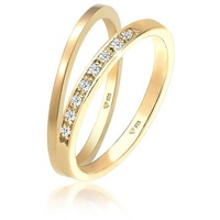 Elli DIAMONDS Basic Memoire Diamant (0.04 ct) 2er Set 925 Silber Ringe Damen