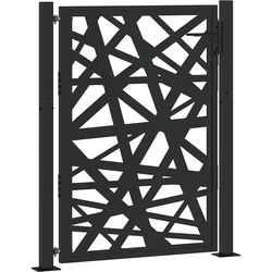 vidaXL Gartentor Schwarz 105x130 cm Stahl Lichtdesign