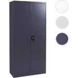 Mendler Aktenschrank HWC-H17, Stahlschrank Büroschrank Schrank, 2 Türen abschließbar Metall ~ 185x90x40cm dunkelgrau