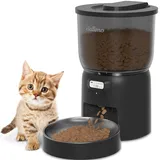 BALIMO Futterautomat Katze, 3L, Katzenfutter Automat mit Edelstahlnapf, 6 Mahlzeiten pro Tag,