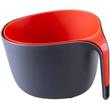 Dr. Oetker Rührschüssel und Sieb Set 3,2 Liter Kunststoff grau/rot 26 x 24 x 17 cm