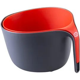 Dr. Oetker Rührschüssel und Sieb Set 3,2 Liter Kunststoff grau/rot 26 x 24 x 17 cm