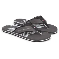 Zehentrenner » PALM PRINT BEACH SANDAL«, Sommerschuh, Schlappen, Poolslides, Badeschuh, für Bad und Strand, Gr. 39, dunkelgrau, , 70683703-39