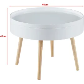 [en.casa] Bongard Weiß Kiefer 60 x 60 x 45 cm
