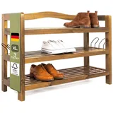 CASARIA Schuhregal 85 x 62 x 26 cm 3 Ebenen braun