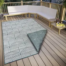 HANSE HOME Pangli Wendeteppich", grün, B:240cm H:5mm L:330cm, Polypropylen (PP), Teppiche, Outdoorteppich, In-& Outdoor, Teppich, Wetterfest, Balkon, Garten, Wohnzimmer, Modern