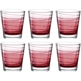 LEONARDO HOME 026842 Trinkglas VARIO STRUTTURA 6er-Set 250 ml rot,