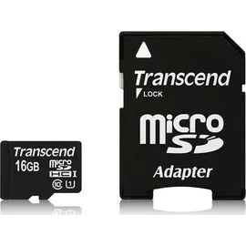 Transcend microSDHC Class 10 UHS-I + SD-Adapter 16 GB
