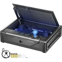 Mophorn - vevor Waffentresor Pistolentresor Waffenkoffer, Tragbar 2 Pistolen Pistolentresor Fingerabdruck, Schlüssel oder Passwort Waffensafe