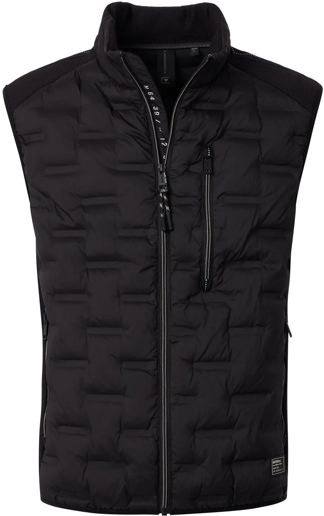 Kurzweste CASAMODA "CASAMODA Weste uni", Herren, Gr. M, schwarz, 100% Polyester, Westen