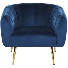 Beliani Sessel LACONIA in Blau/Gold - (W) 85 x (H) 72 x (L) 62 cm | Gr.: onesize