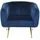 Beliani Sessel LACONIA in Blau/Gold - (W) 85 x (H) 72 x (L) 62 cm | Gr.: onesize