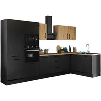 BASIC by Balculina Winkelküche Turin L-Form 340 cm schwarz