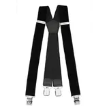 Fabio Farini Hosenträger 4cm Breites X-Design verstellbar mit extra starken Clipverschluss, Schwarz schwarz