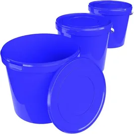 FixedByU | Eimer Mit Deckel 10l Vorratseimer Lebensmittelecht, Blau (pp) 3 Stück