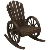 Outsunny Schaukelstuhl Holz 88 x 92 x 68 cm braun