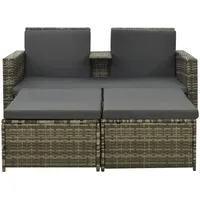 vidaXL Garten-Lounge-Set 3-tlg. grau 313128